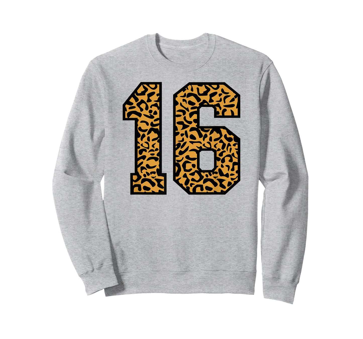 16 Number Leopard Sixteen Team Sports Varsity Matching T-Shirt