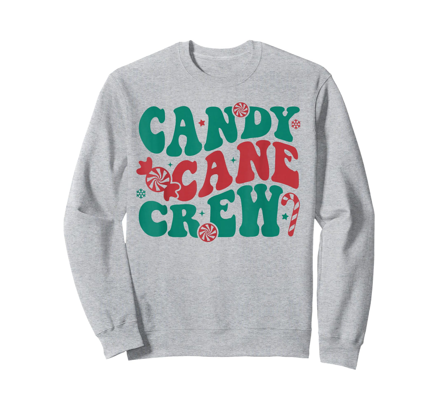 Groovy Candy Cane Crew Matching Family Group Squad Christmas T-Shirt