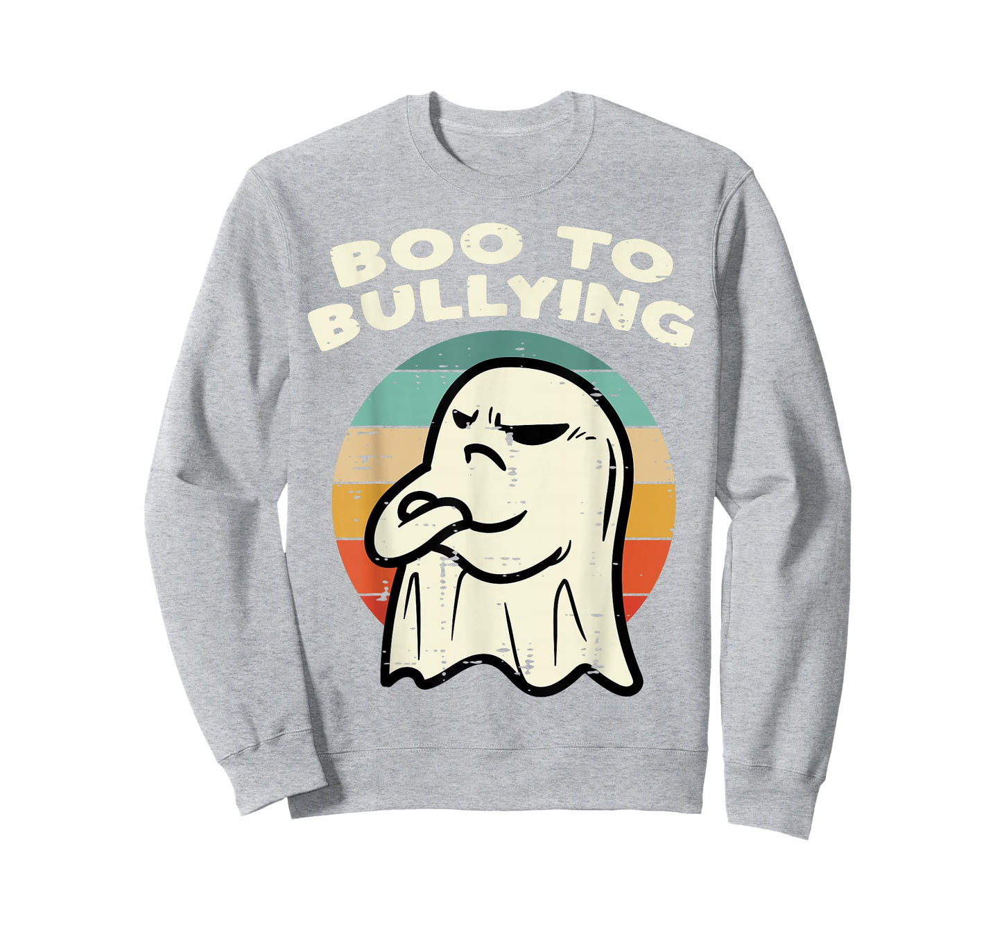 Boo To Bullying Retro Orange Unity Day Halloween Ghost Kids T-Shirt
