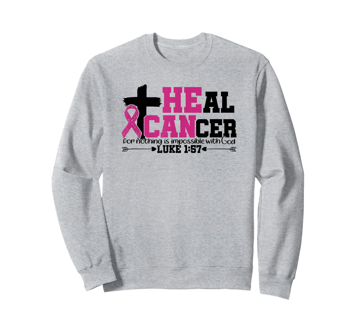 Heal Cancer Christian Believe God Breast Cancer Awareness T-Shirt