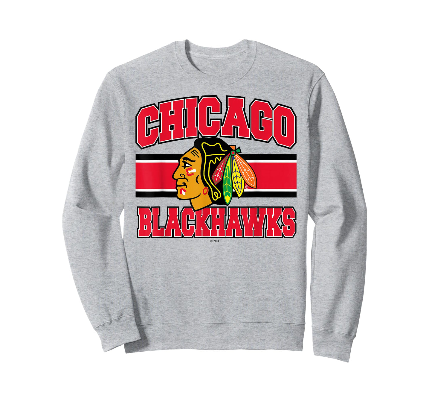 Chicago Blackhawks Stripe Gray Officially Licensed T-Shirt