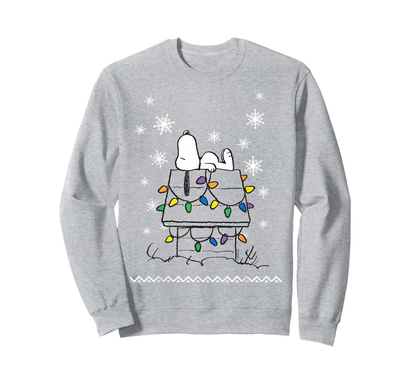 Peanuts Holiday Snoopy Dog House Lights Short Sleeve T-Shirt