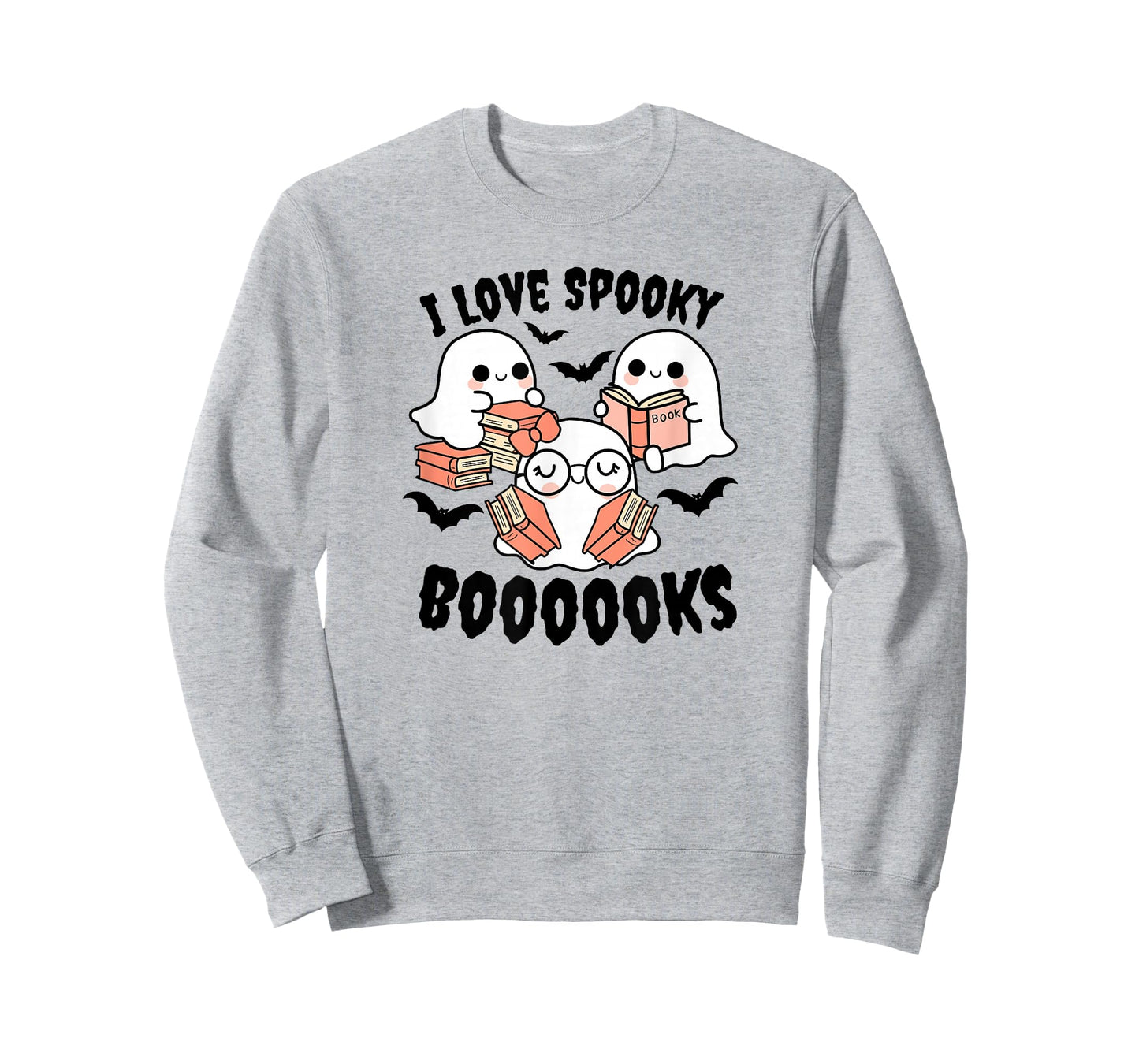 I Love Spooky Booooks Kawaii Ghosts Books Lover Reading T-Shirt