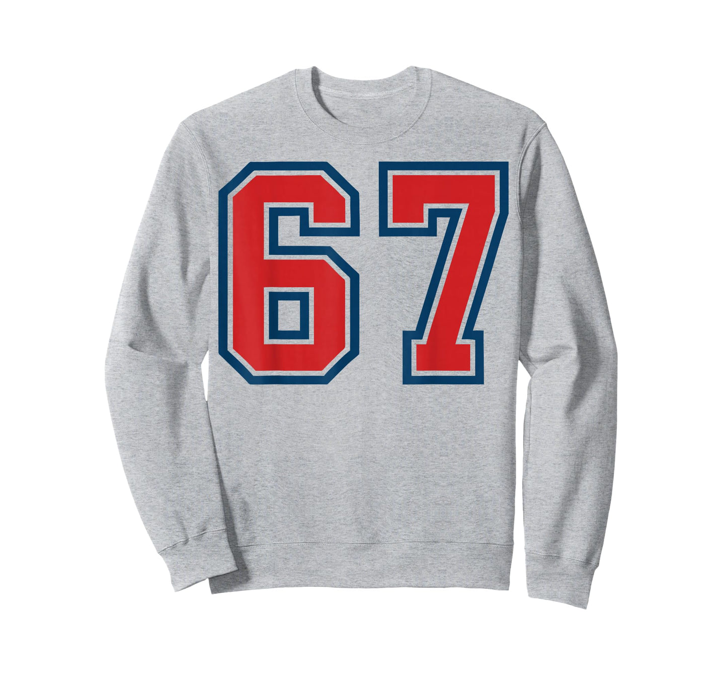 Red and Blue Sports Number 67 Jersey Uniform Player Fan T-Shirt