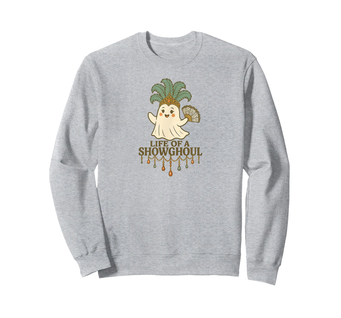 Life of a Showghoul Cute Halloween Ghost Showgirl Fan Design T-Shirt