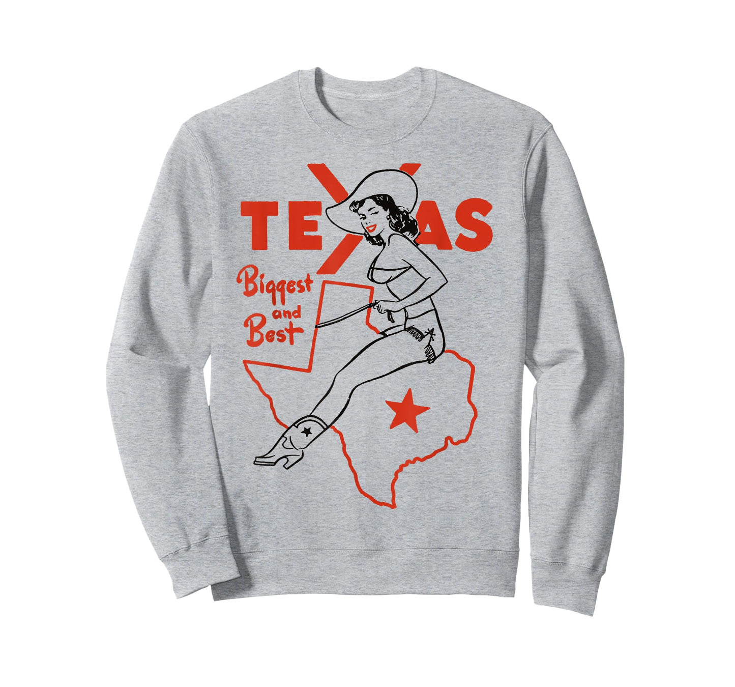 Vintage Rodeo Texas Pride Boots & Bikini Pin-Up Cowgirl T-Shirt
