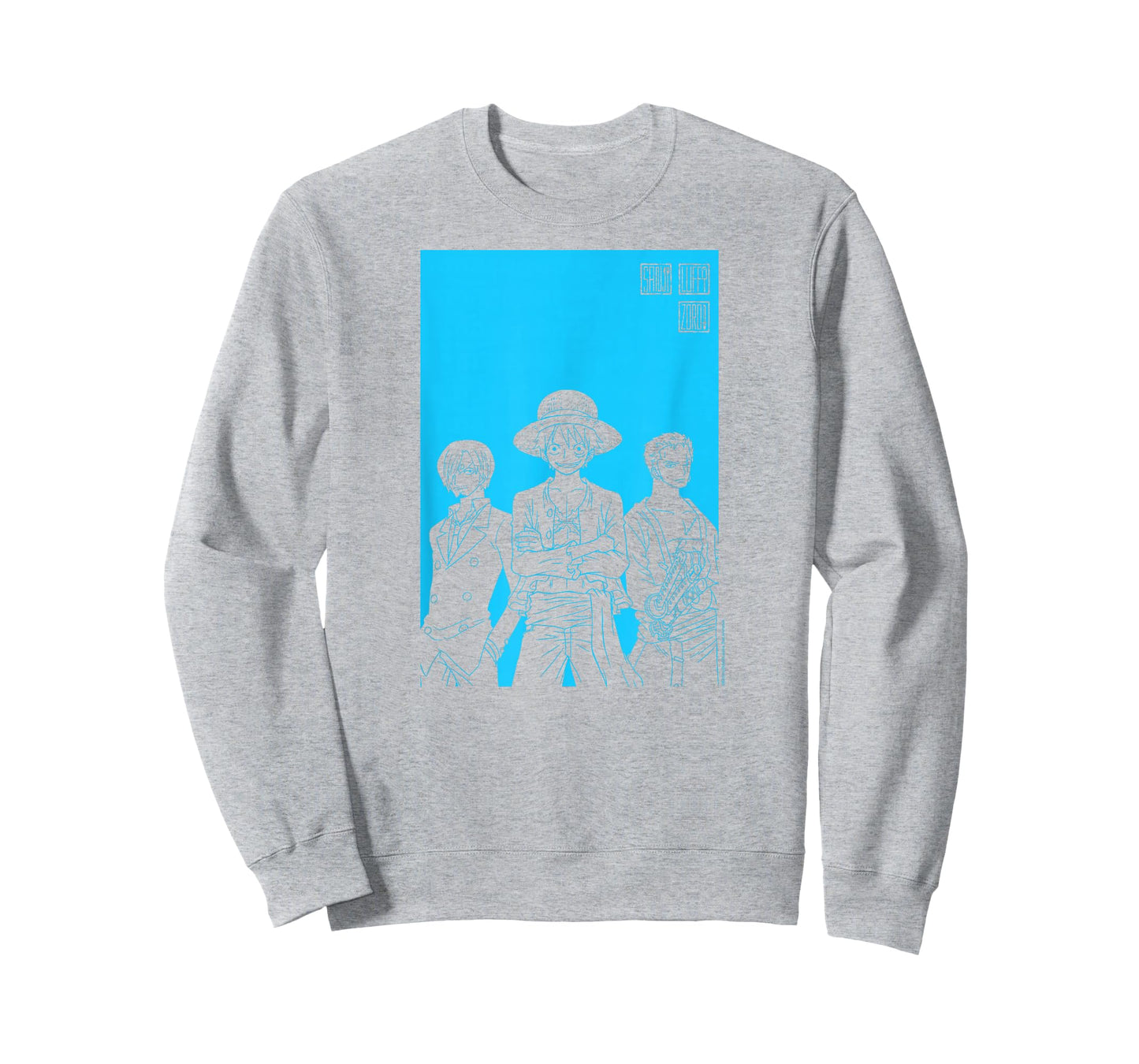 One Piece Anime Character Silhouettes Luffy, Sanji, and Zoro T-Shirt