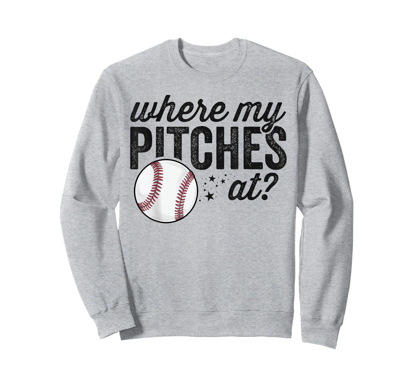 Where My Pitches at Funny Mom Baseball Shirt Gift Softball T-Shirt