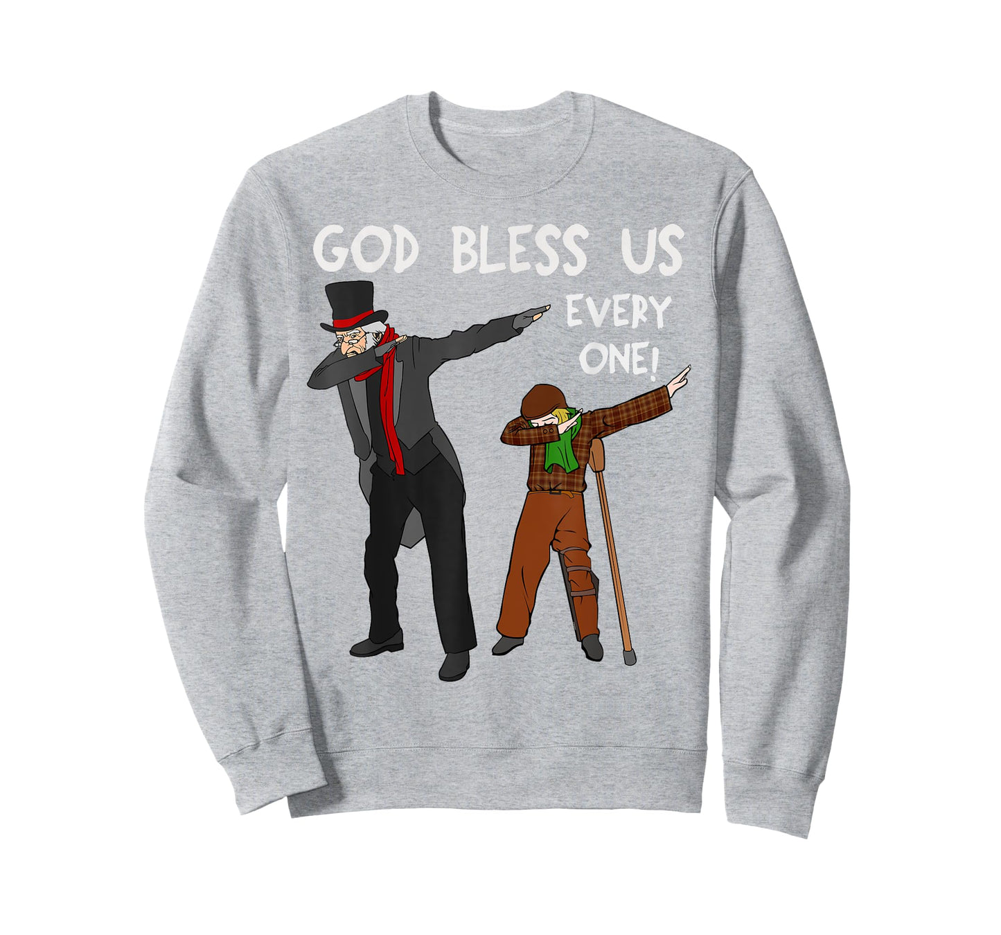 God Bless Us Everyone Dabbing Tiny Tim & Scrooge Christmas T-Shirt