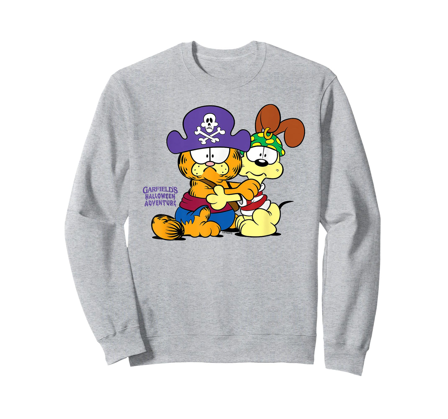 Garfield Pirate Garfield and Odie Scared Halloween Cat T-Shirt