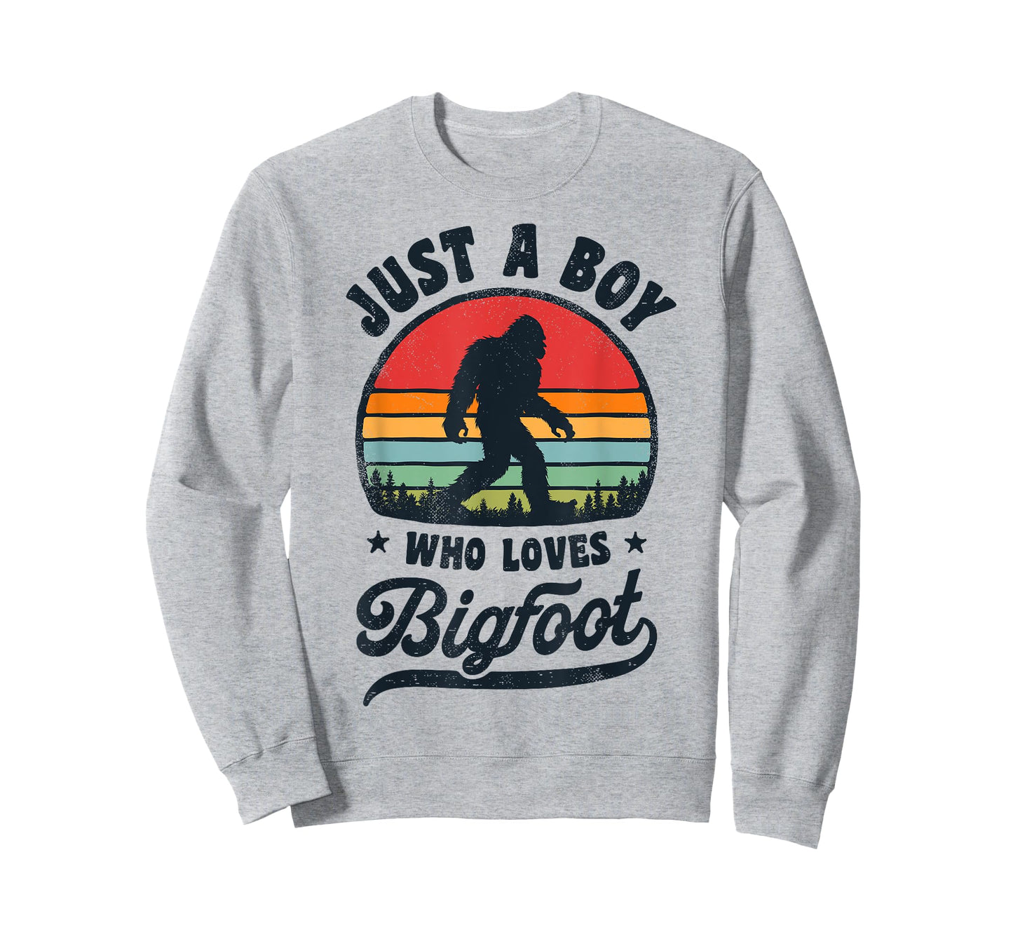 Bigfoot Just A Boy Who Loves Sasquatch Funny Retro Vintage T-Shirt