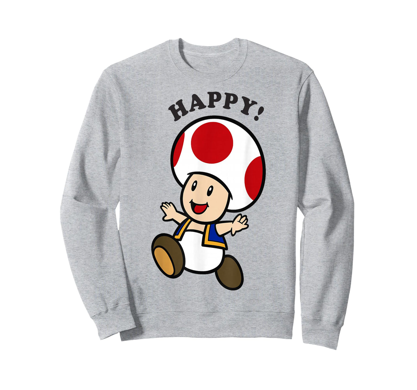 Nintendo Super Mario Toad Stay Happy Text Portrait T-Shirt