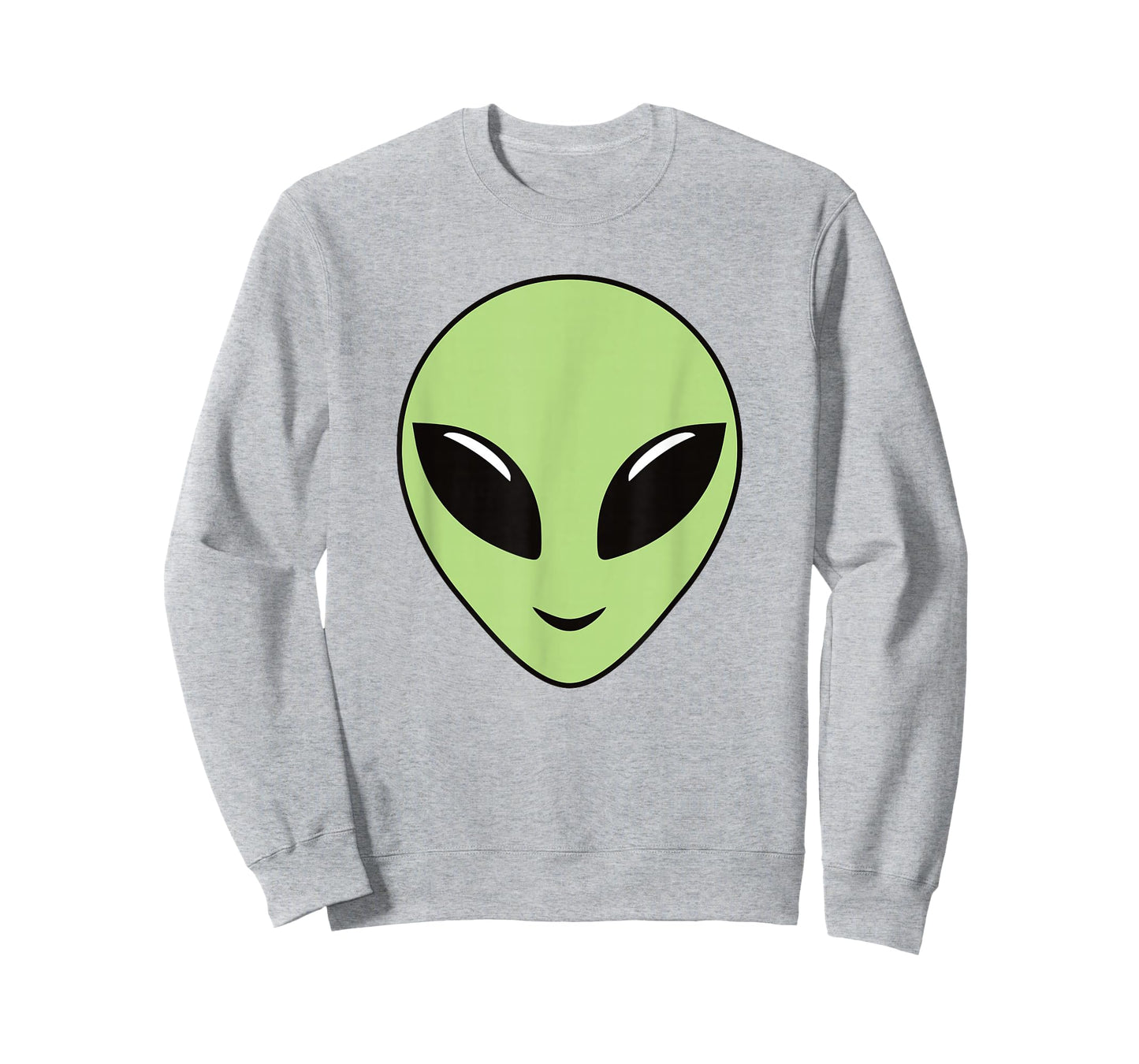 Green Alien Head Cute Funny Happy Face Alien Men Women Kids T-Shirt
