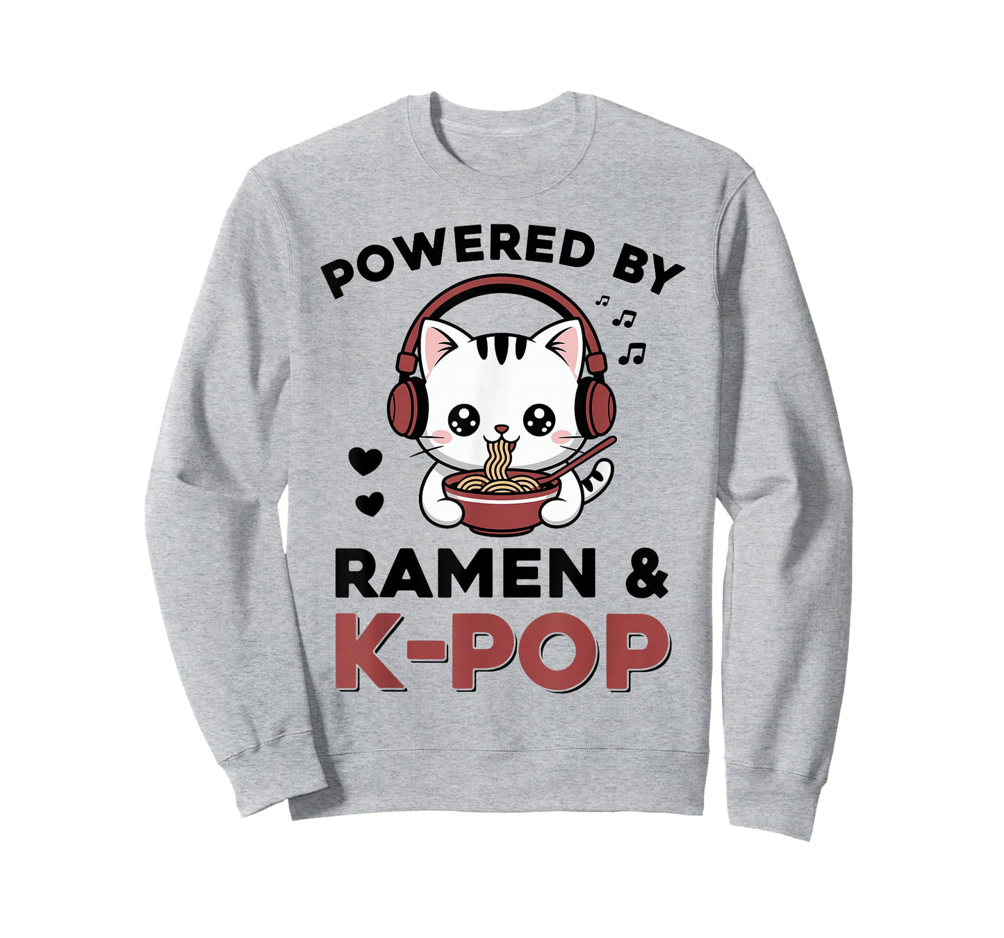 Kawaii Ramen Kpop Powered by Ramen & K-Pop Kawaii Cat K Pop T-Shirt