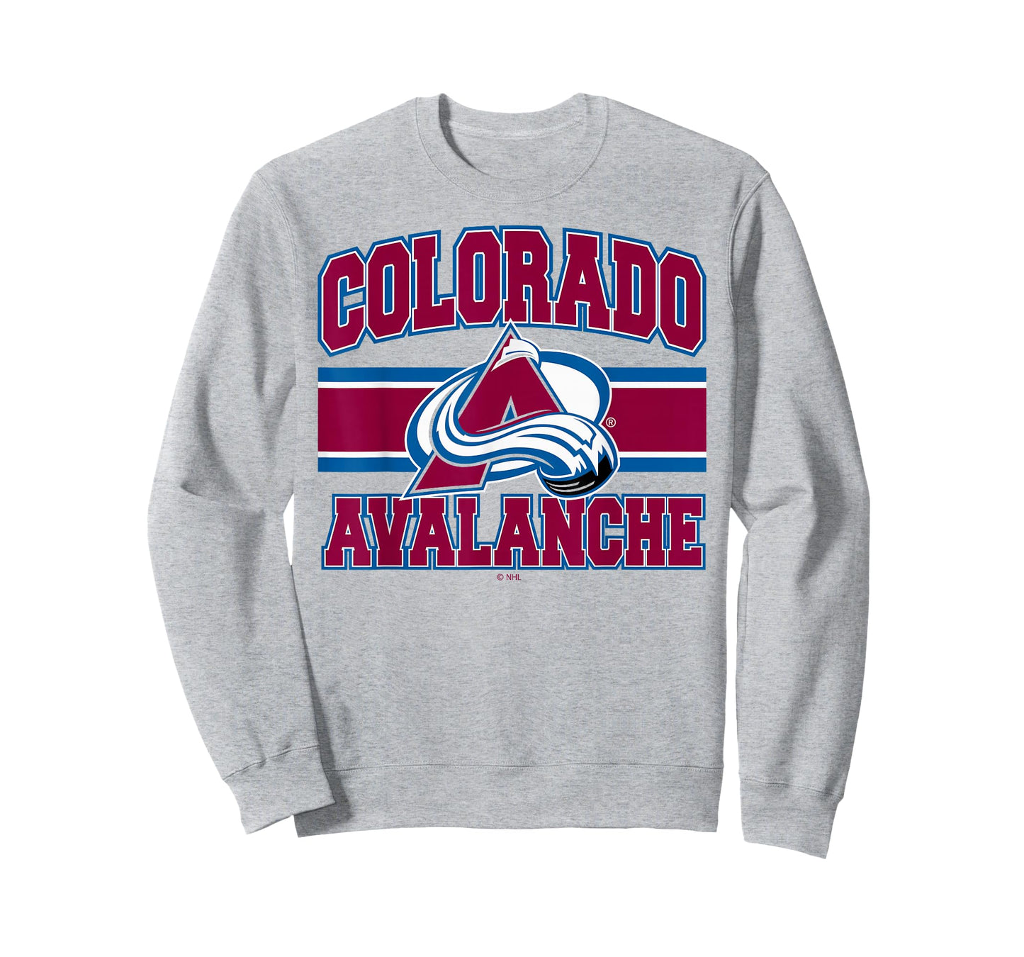 Colorado Avalanche Stripe Heather Gray Officially Licensed T-Shirt