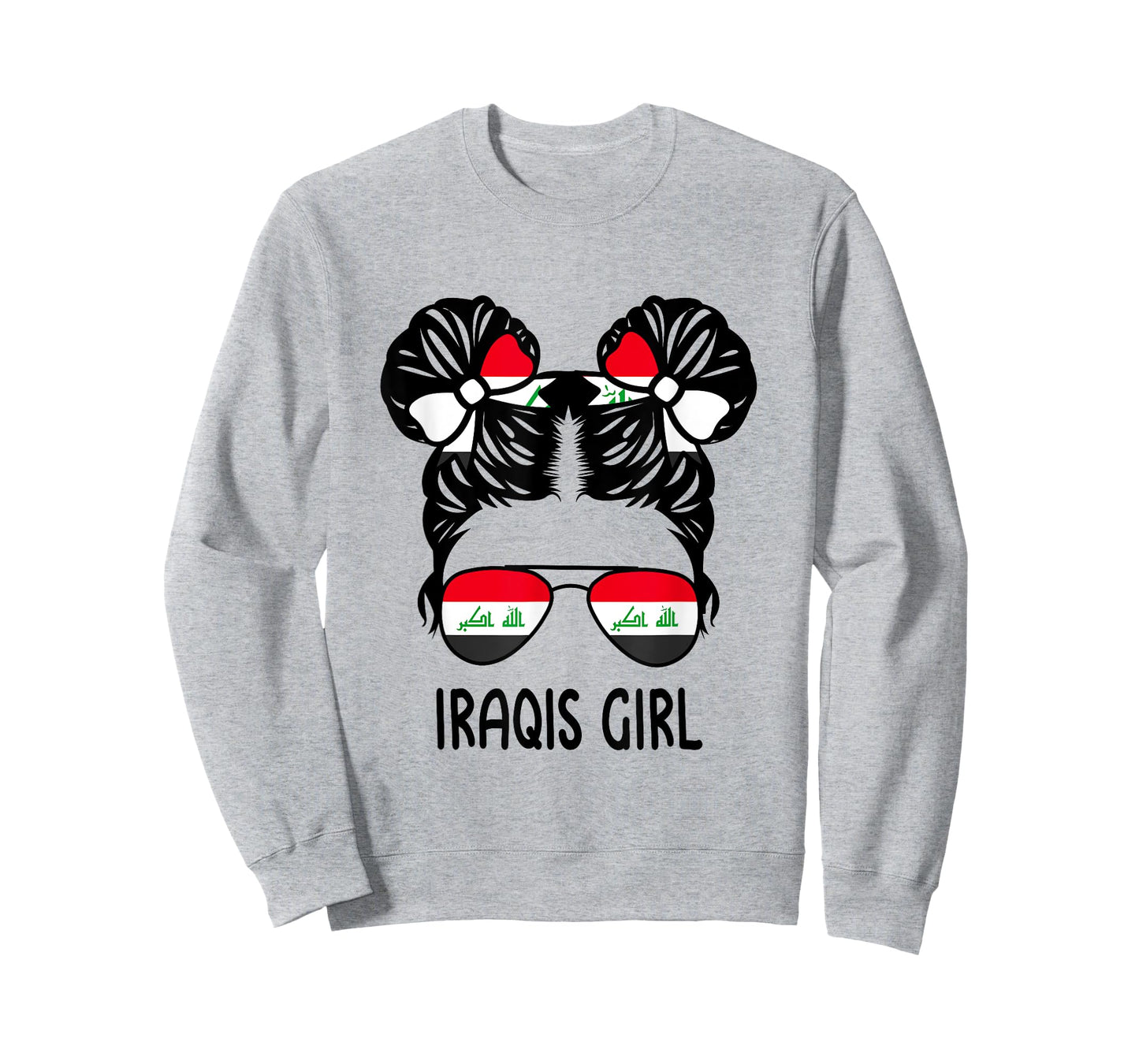 Iraqis Girl Messy Hair Iraq Pride Patriotic Womens Kids T-Shirt