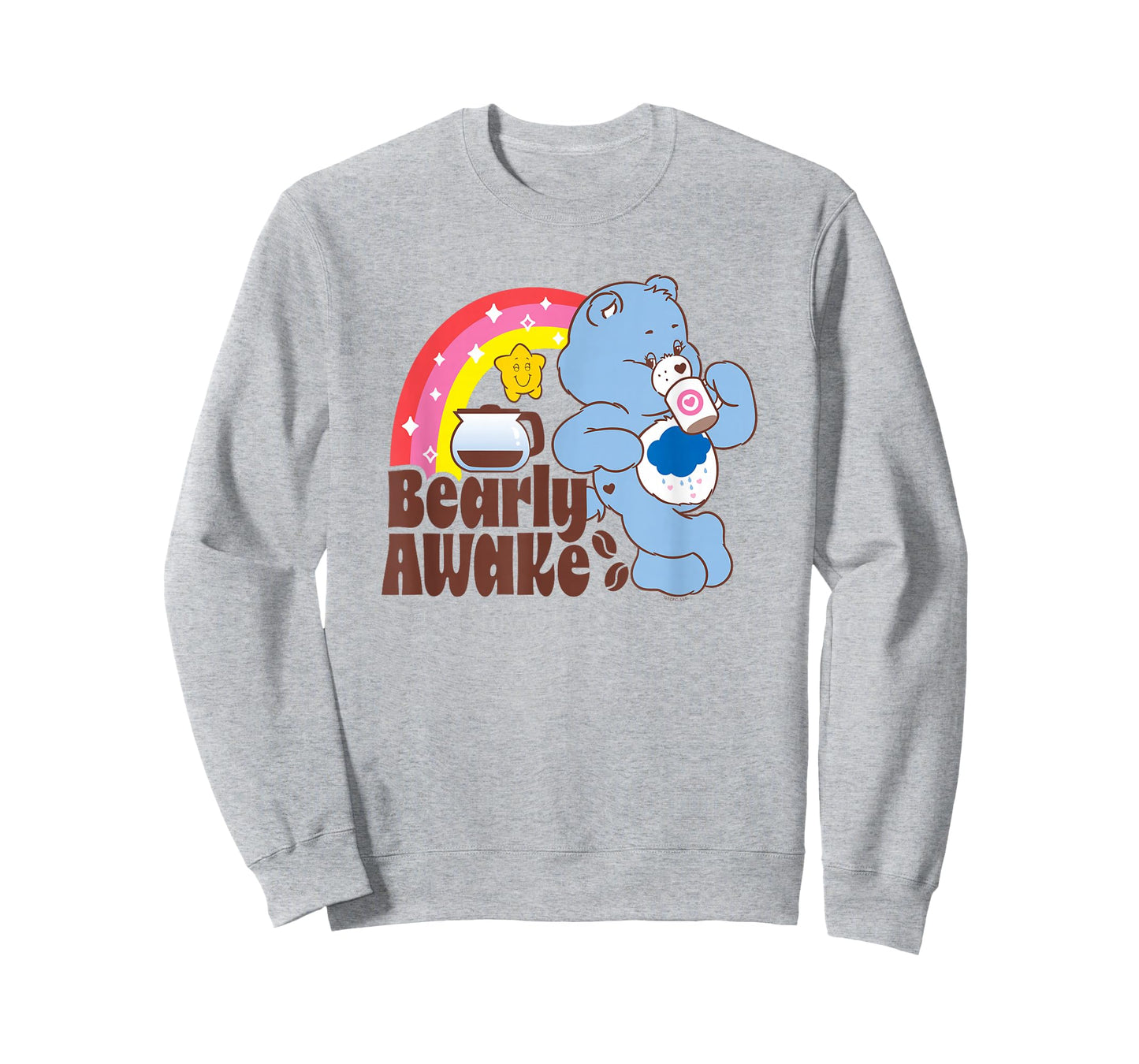 Care Bears Grumpy Bear Bearly Awake Coffee Fan Cartoon T-Shirt