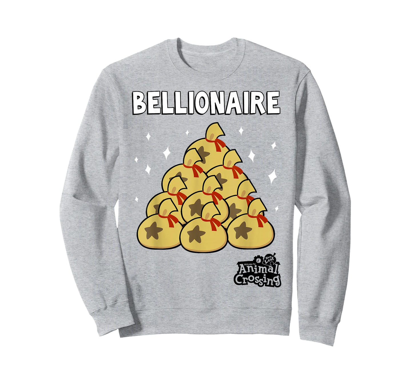 Animal Crossing New Leaf Bellionaire T-Shirt, Grey, Small