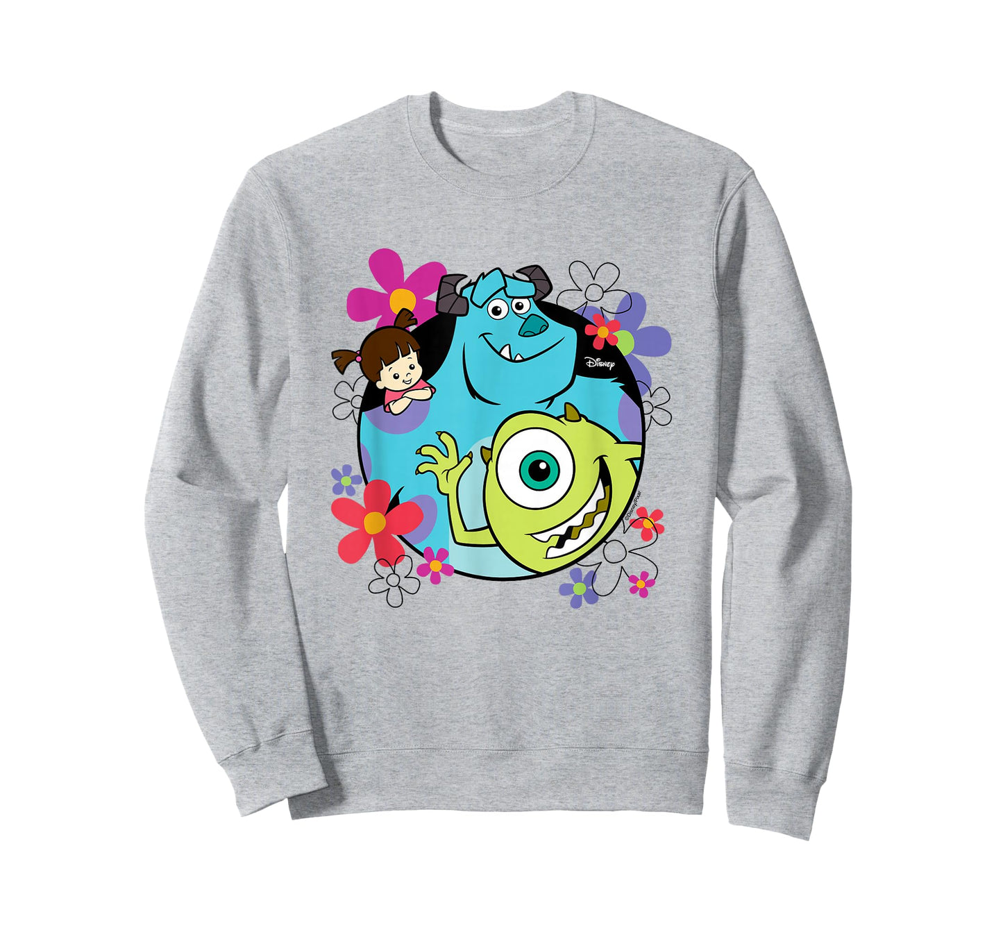 Monsters Inc - Sully Mike Wazoski Boo Floral Circle Group T-Shirt