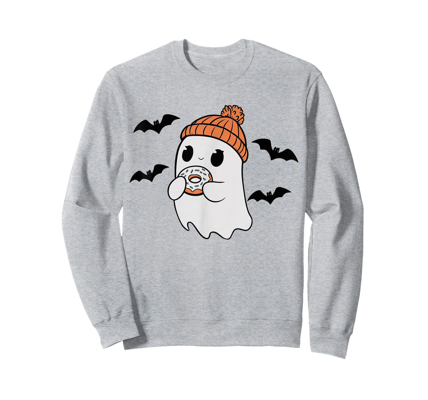 Cute Ghost Eating Donut Lovers Spooky Halloween Food Costume T-Shirt