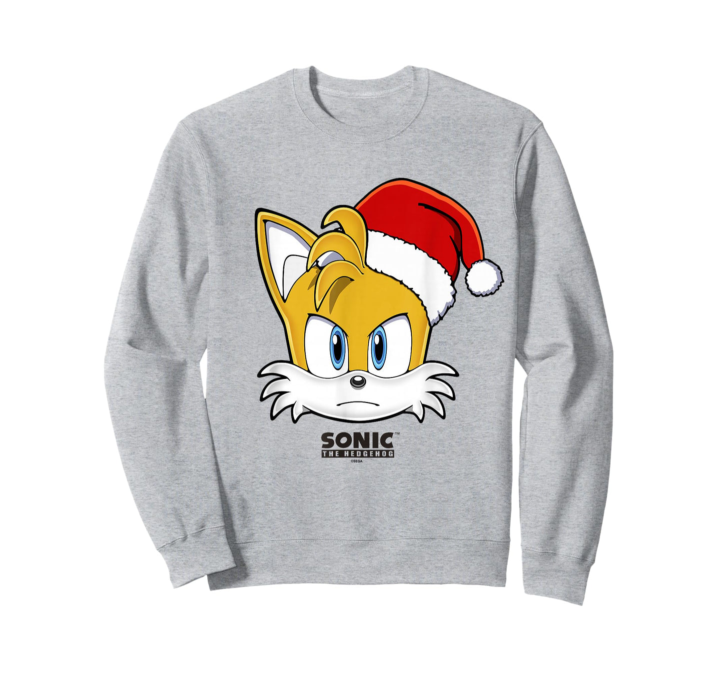 Sonic The Hedgehog Christmas Tails Santa Hat Big Face T-Shirt
