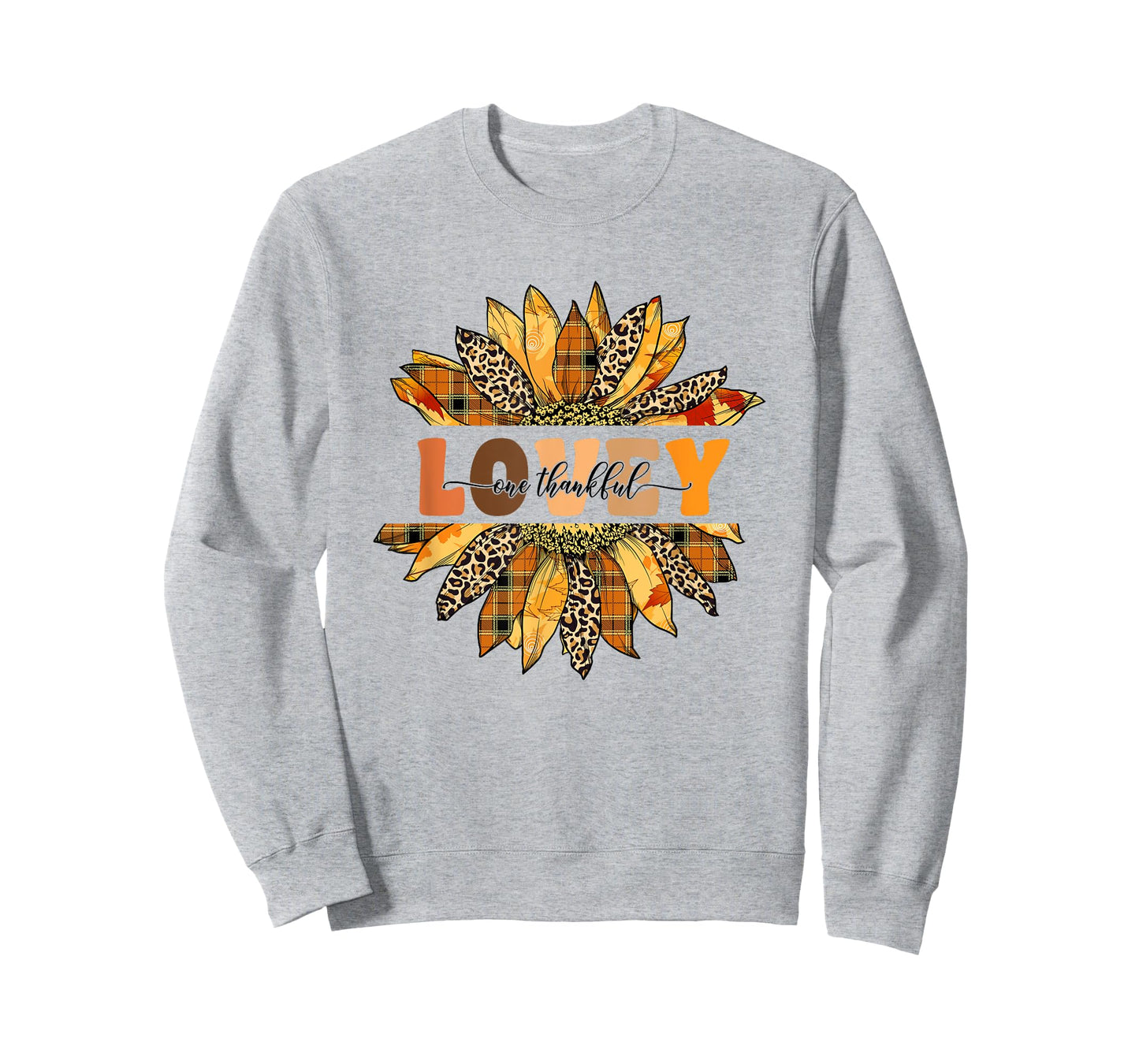 Leopard Sunflower One Thankful Lovey Fall Thanksgiving T-Shirt