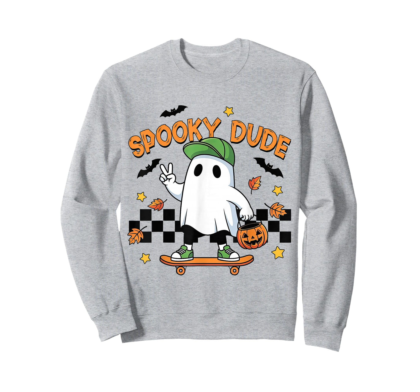 Spooky Dude Ghost Halloween Fall Pumpkin Season Boys Kids T-Shirt