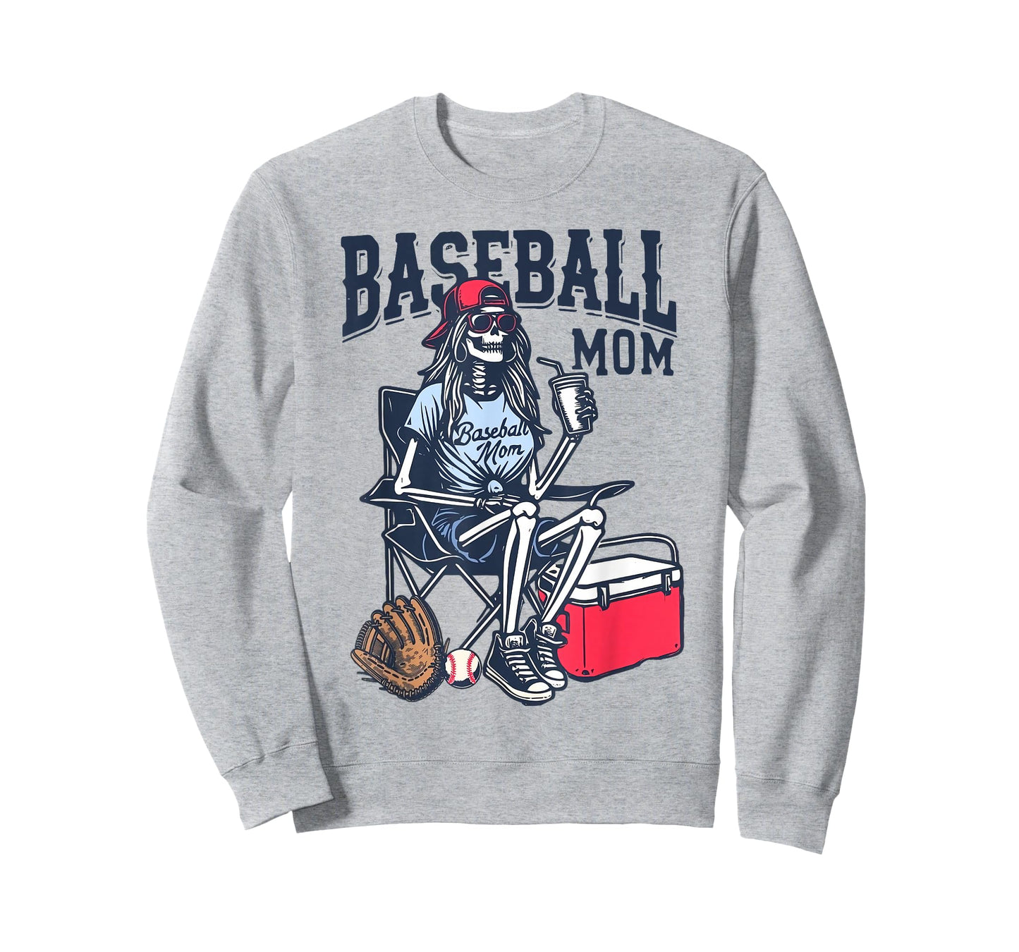 Baseball Mom Skeleton Halloween Baseball Game Day Mother Day T-Shirt