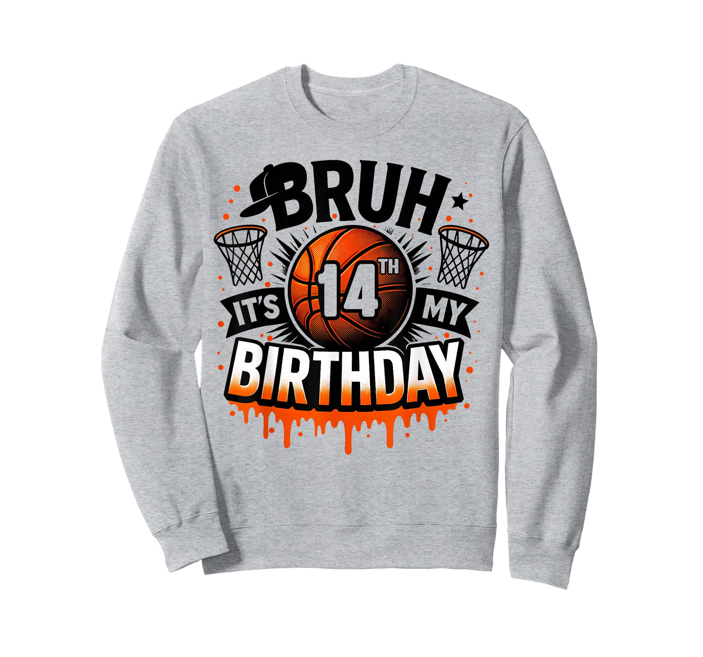 Bruh It's My 14th Birthday Basketball Boys 14 Years Old Bday T-Shirt