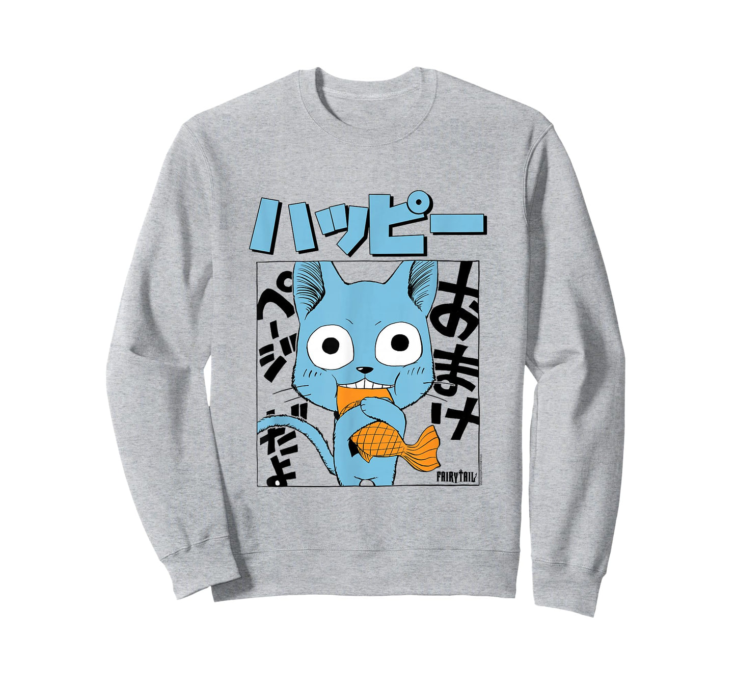 Fairy Tail Manga Happy Eating Fish T-Shirt