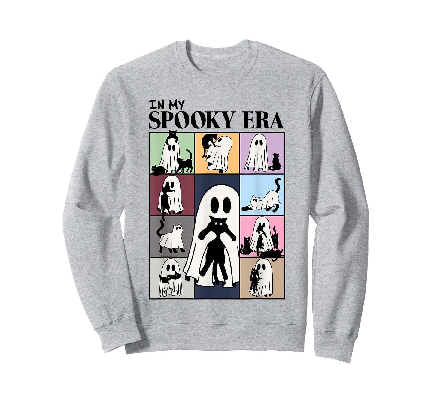 Retro In My Spooky Era Funny Ghost And Black Cat Halloween T-Shirt