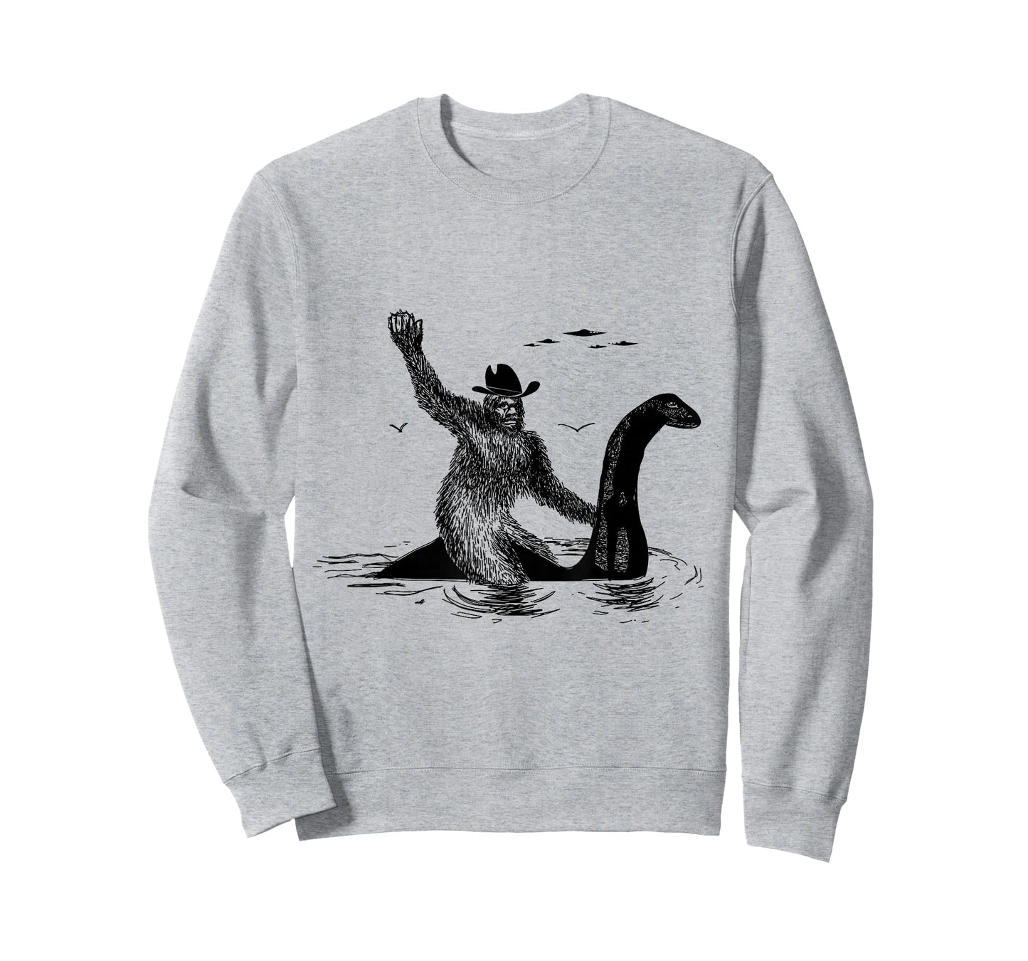 Check out my other Bigfoot T-Shirts Bigfoot Riding on Nessie Lochness, Cowboy, Yeti T-Shirt for Women, Men, Unisex-Adults, Grey, Small, Classic Fit, Short Sleeve, Cotton, Polyester