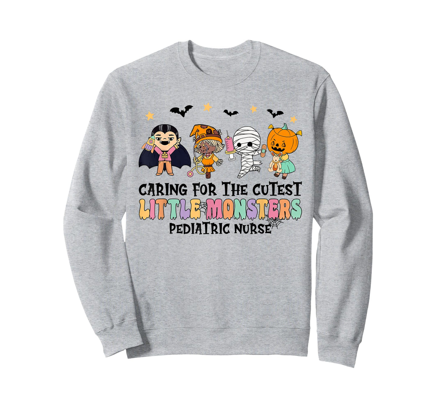 Caring For The Little Monsters Pediatric Nurse Halloween T-Shirt
