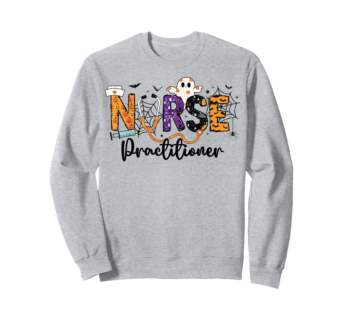 Practitioner Nurse NP Ghost Halloween Nursing Women Girls T-Shirt