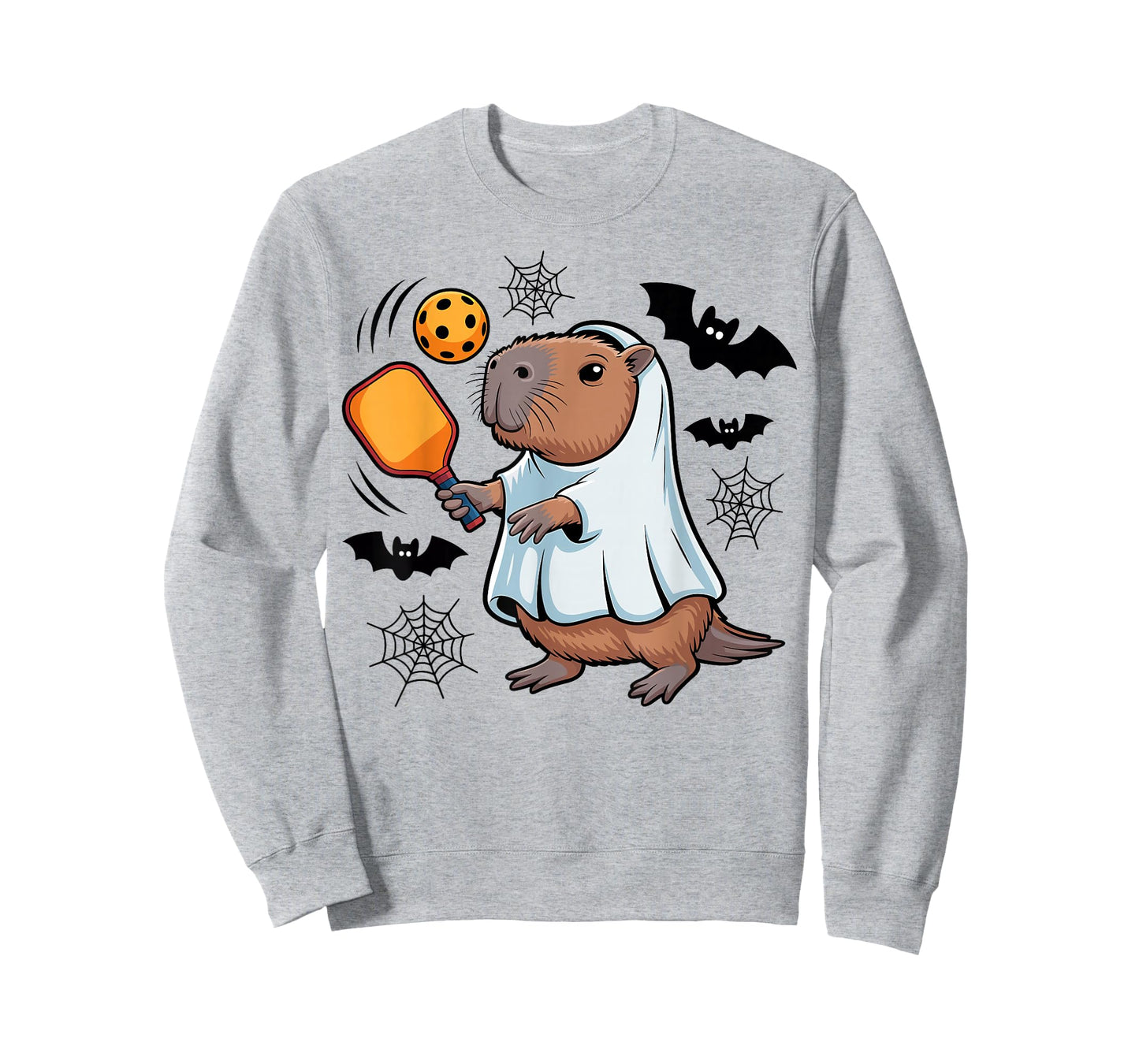 Pickleball Halloween Pumpkin Ghost Dinking Crew T-Shirt