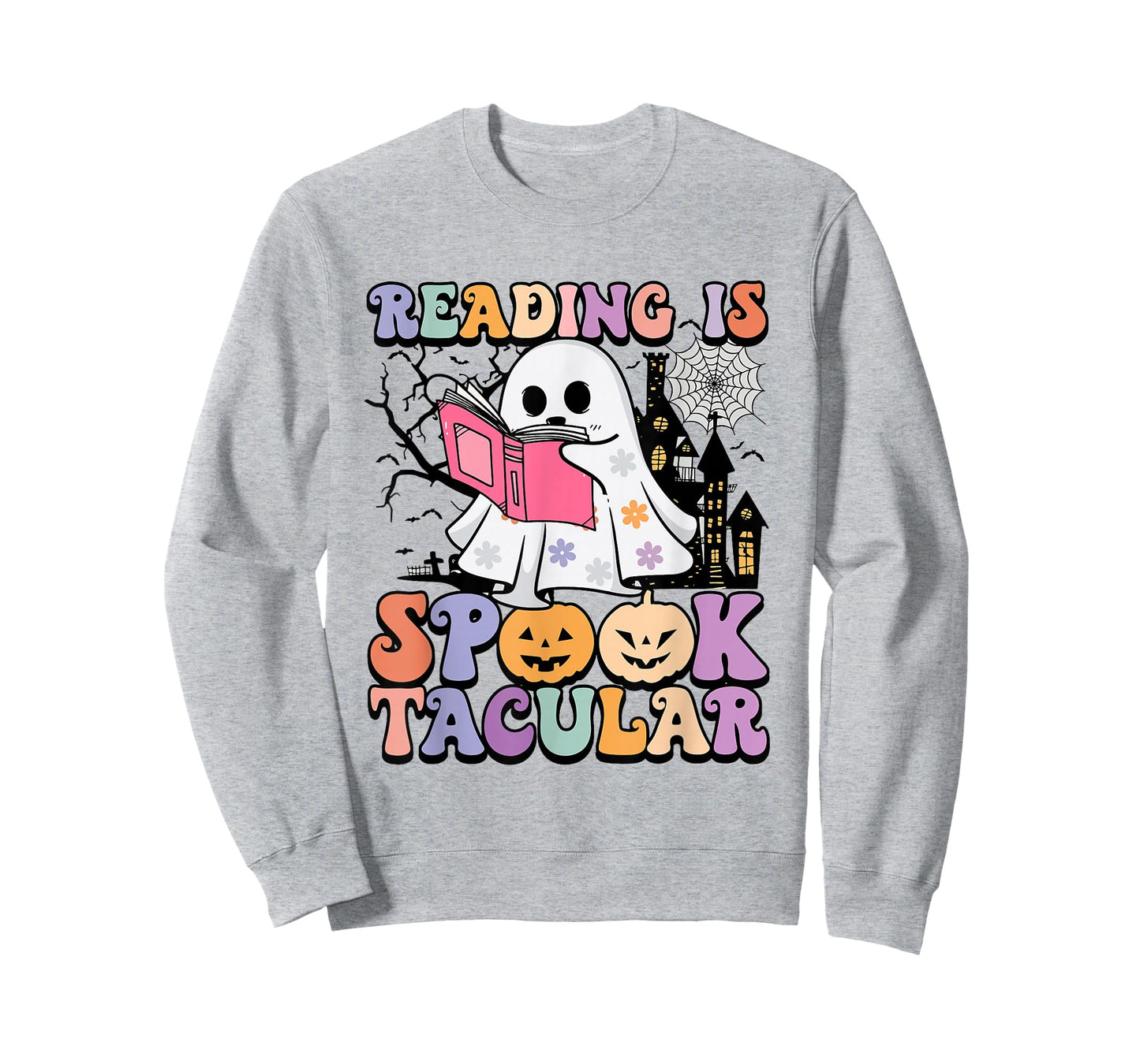 Reading Is Spooktacular Funny Ghost Reading Book Halloween T-Shirt