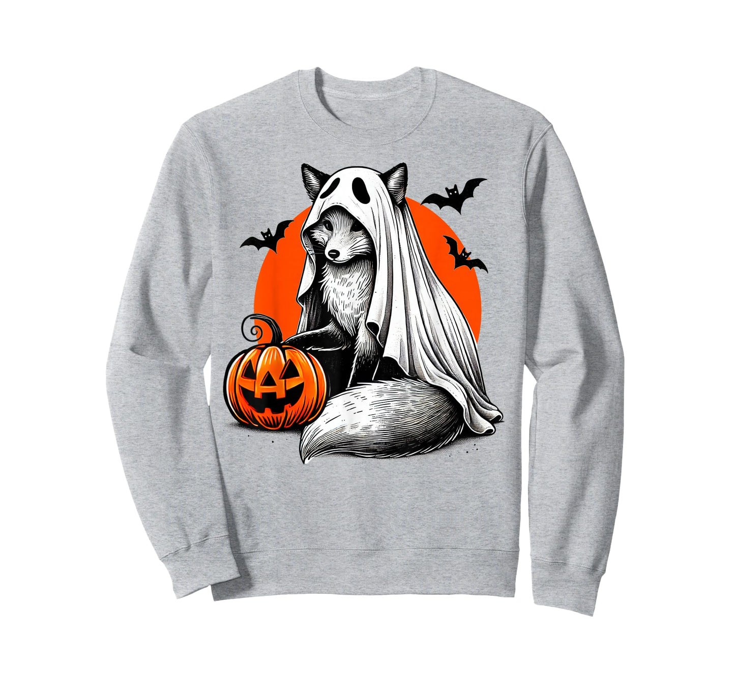 Spooky Fox In Ghost Costume With Jackolantern Pumpkin Art T-Shirt