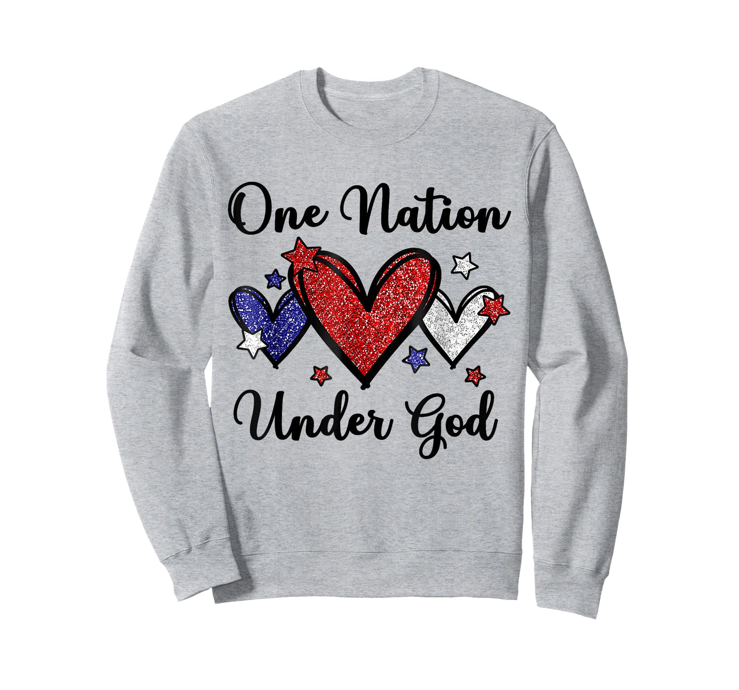 One Nation Under God Heart 4th Of July Patriotic Christian T-Shirt for Women Men