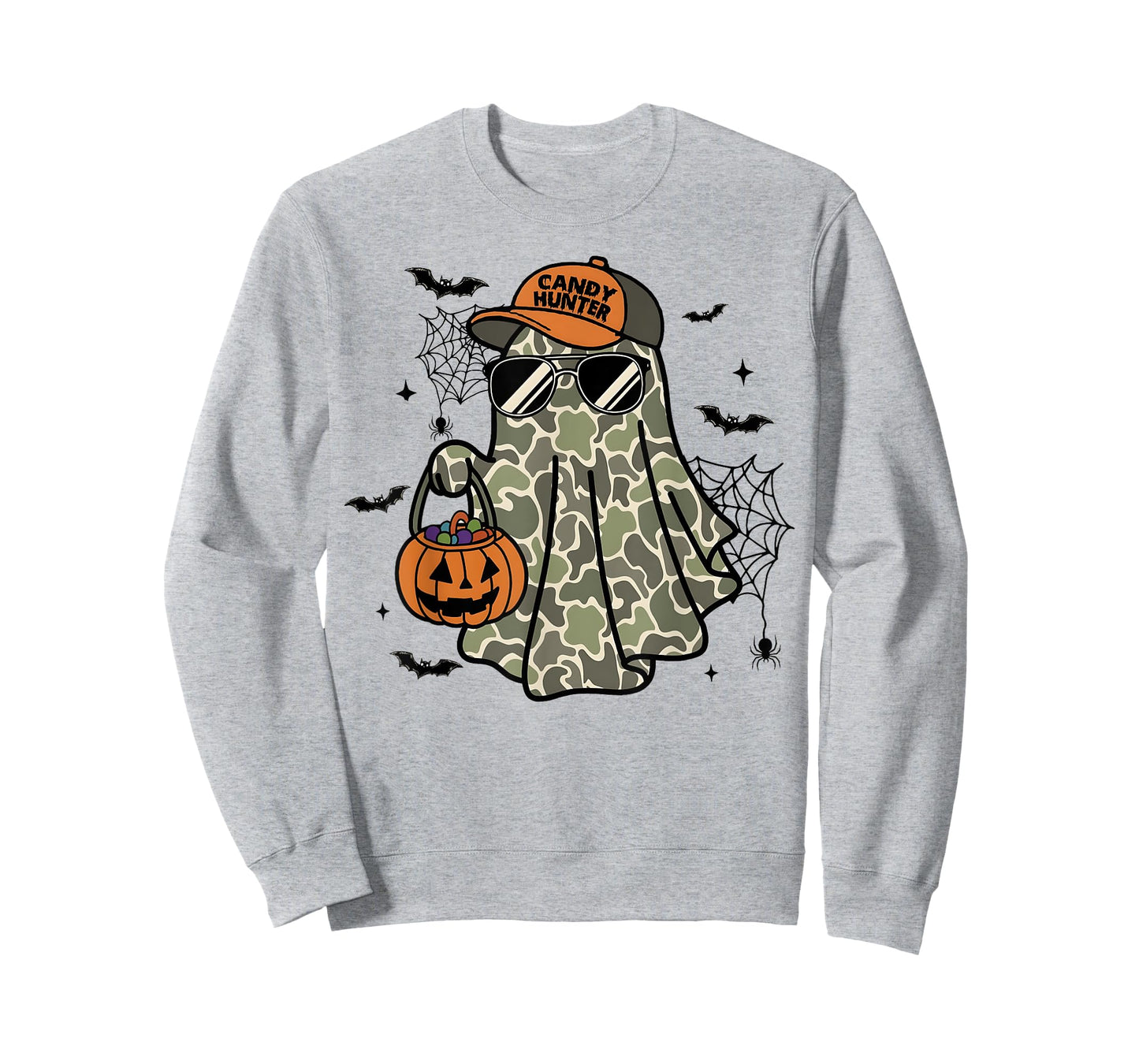 Camo Ghost Halloween Costume Boy Candy Hunter Pumpkin T-Shirt