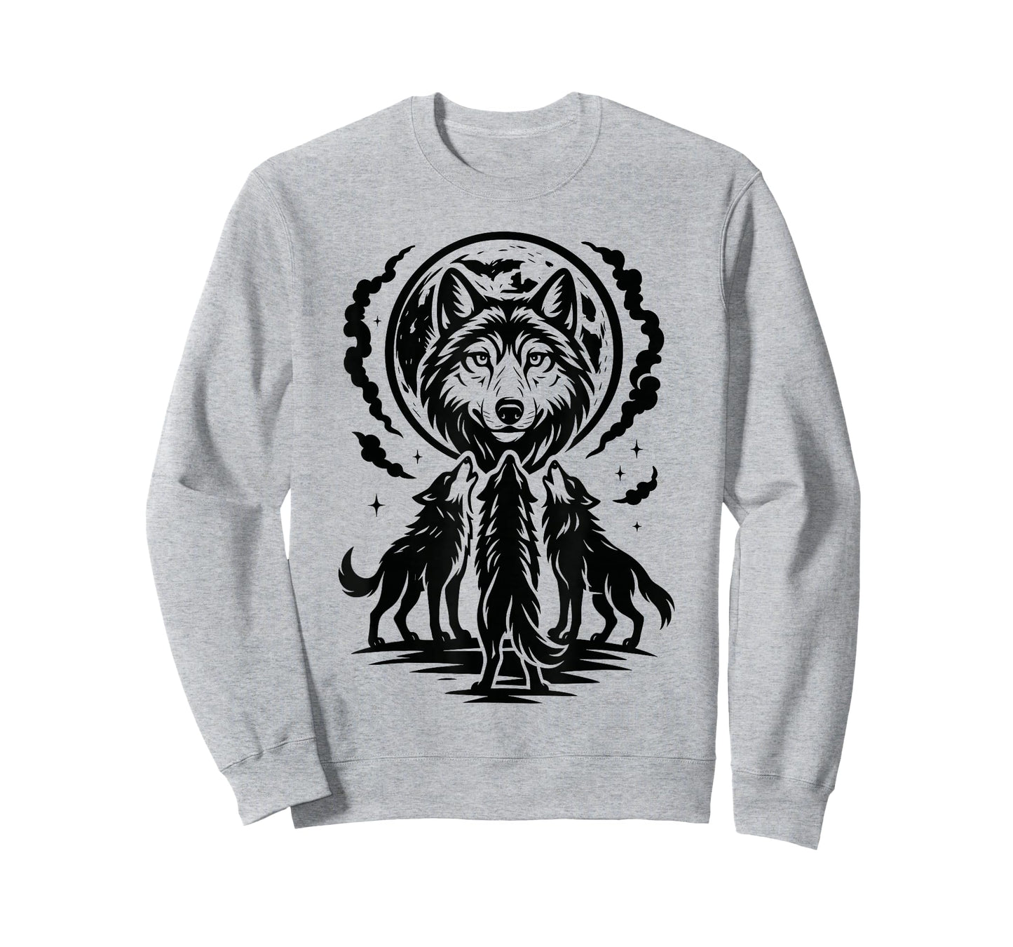 Halloween Wolf Moon Shirt, 3 Wolves Howling At Moon T-Shirt