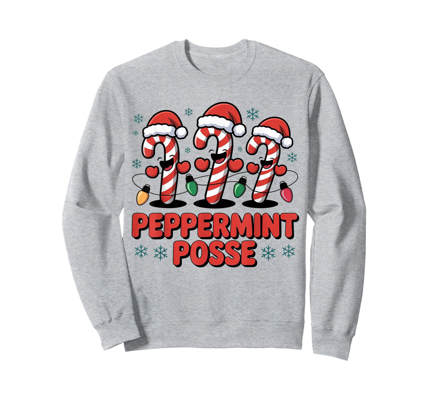 Peppermint Posse Candy Cane Funny Christmas Santa Hat T-Shirt