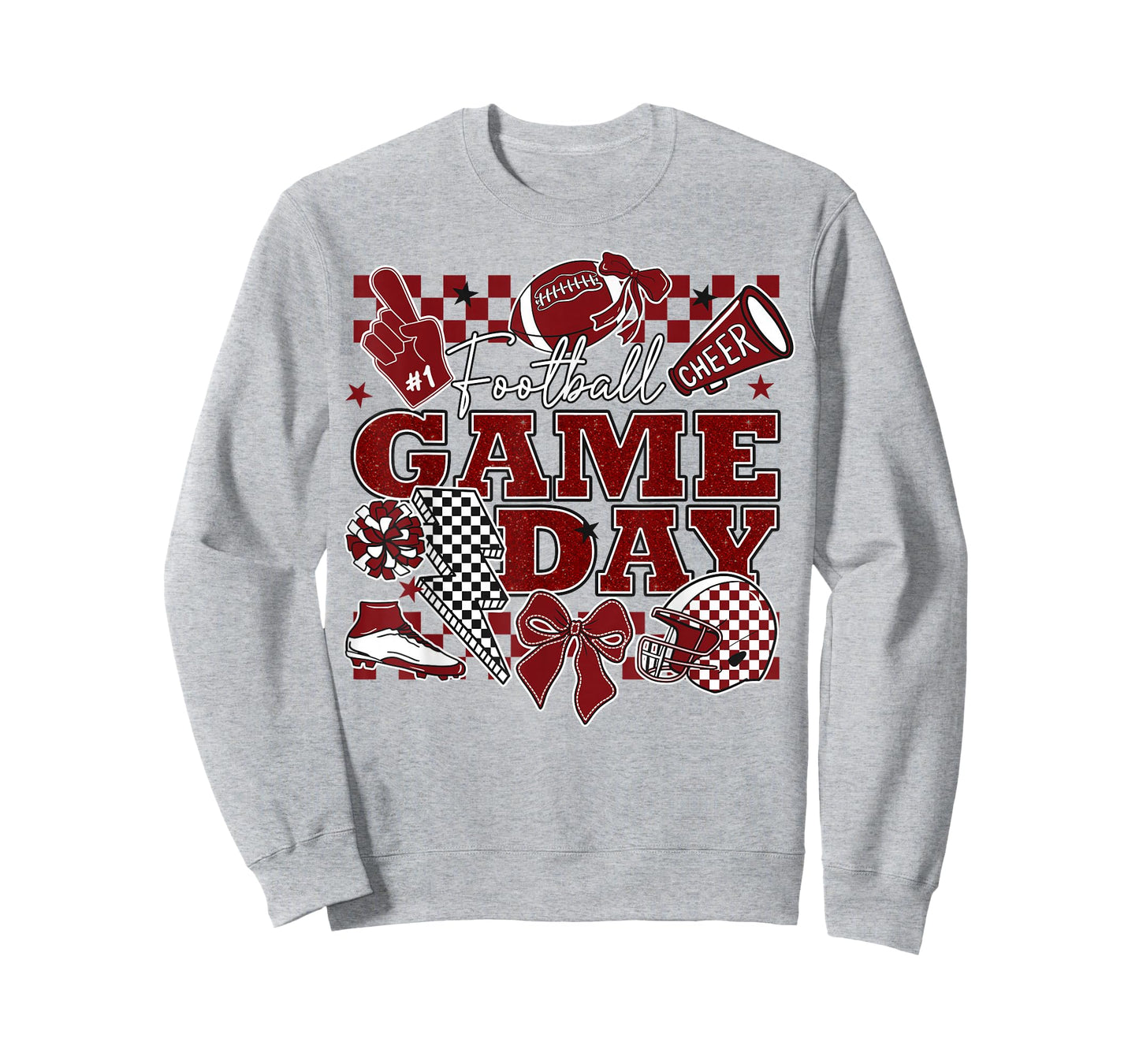 Football Game Day Touchdown Season Cheer Team Spirit Maroon T-Shirt