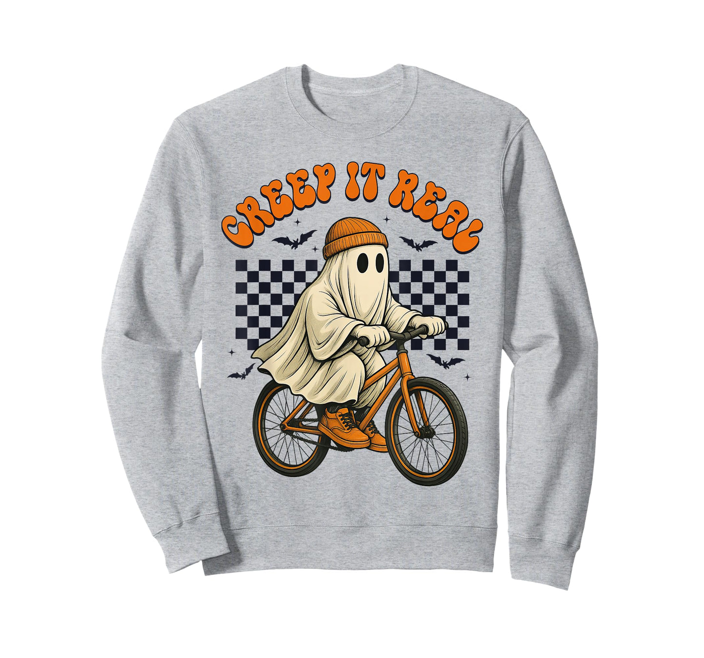 Creep It Real Ghost Riding Bike Halloween Costume T-Shirt