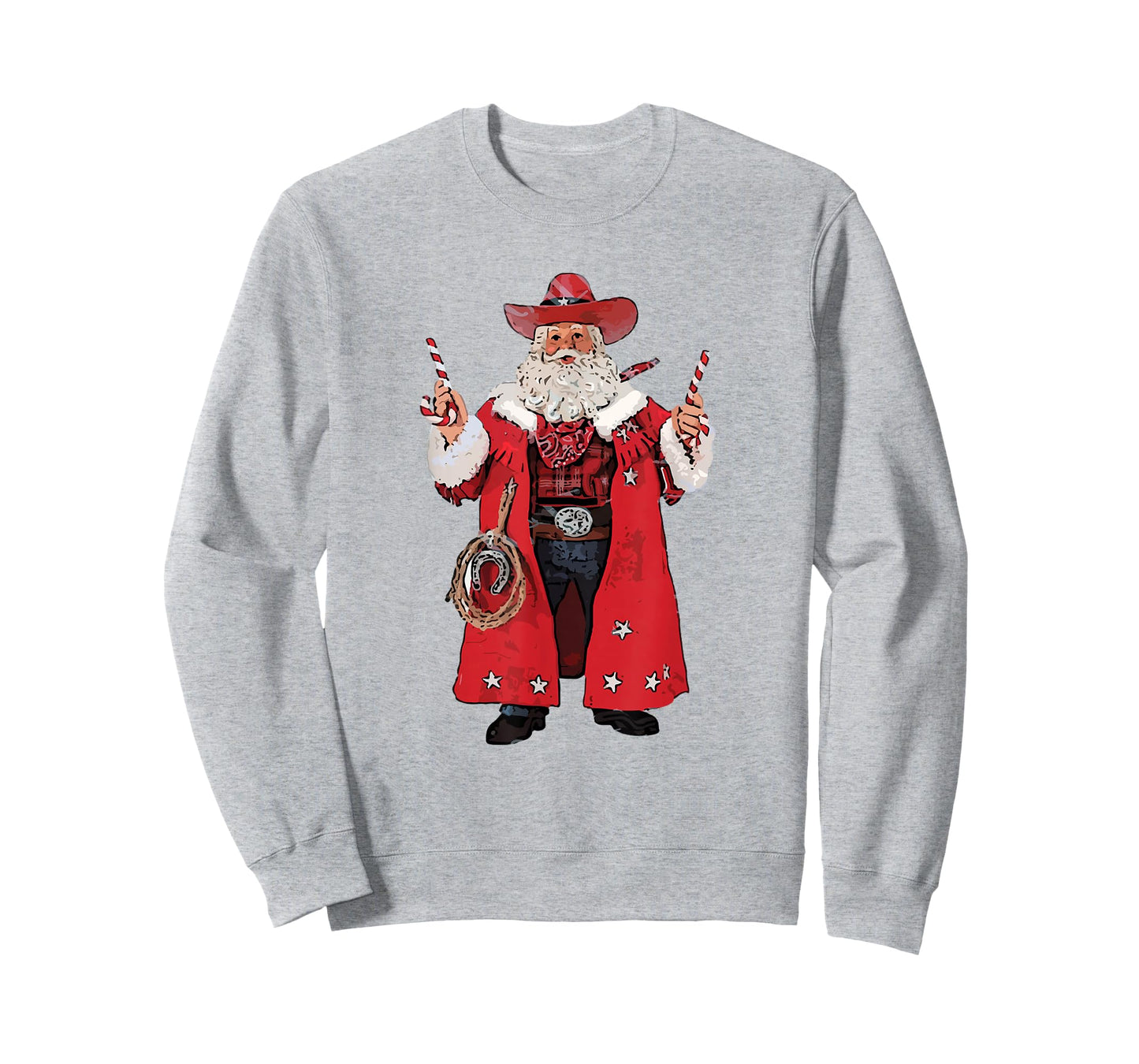 Retro Merry Christmas Howdy Santa Cowboy Western Santa T-Shirt