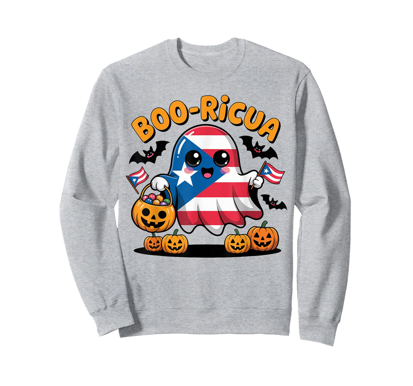 Boo Ricua Puerto Rico Flag Funny Ghost Halloween Costume T-Shirt