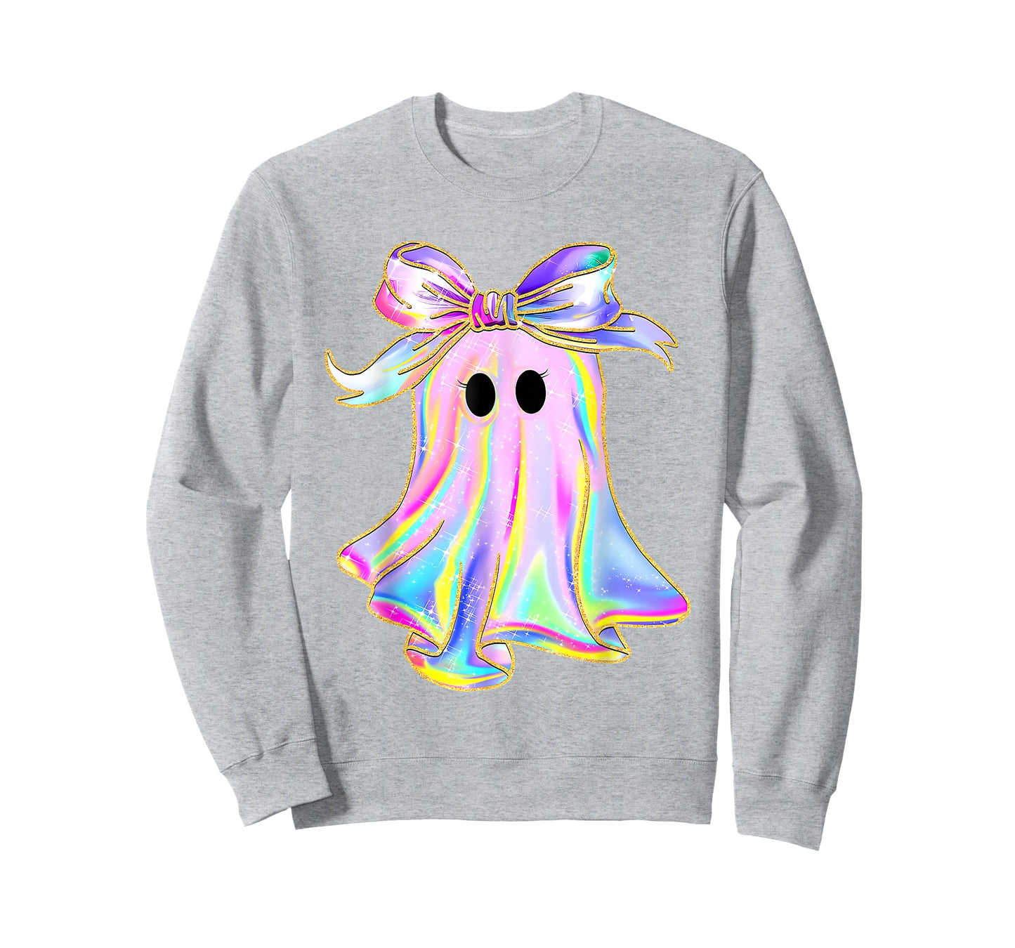 Disco Ghost Pumpkin Halloween Girly Coquette Bow T-Shirt