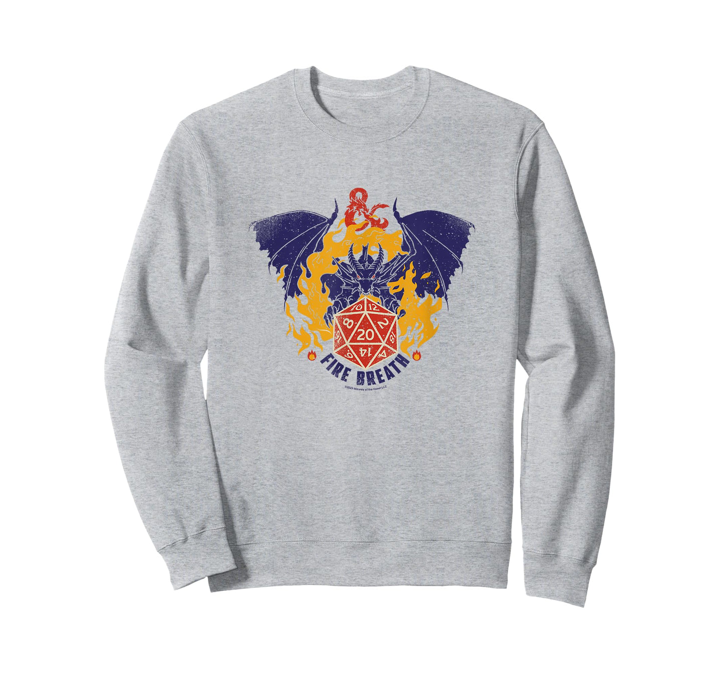 Dungeons & Dragons Fire Breath Dragon Flames Dice Logo T-Shirt