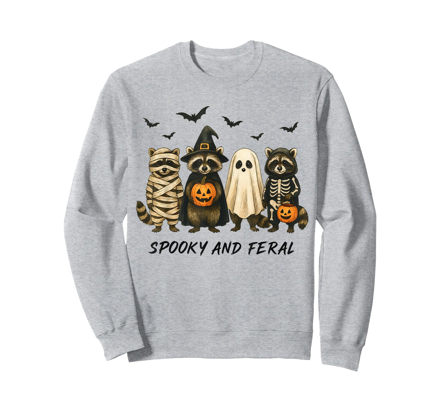 Racoon Halloween Costume Skeleton Ghost Witch Horror T-Shirt