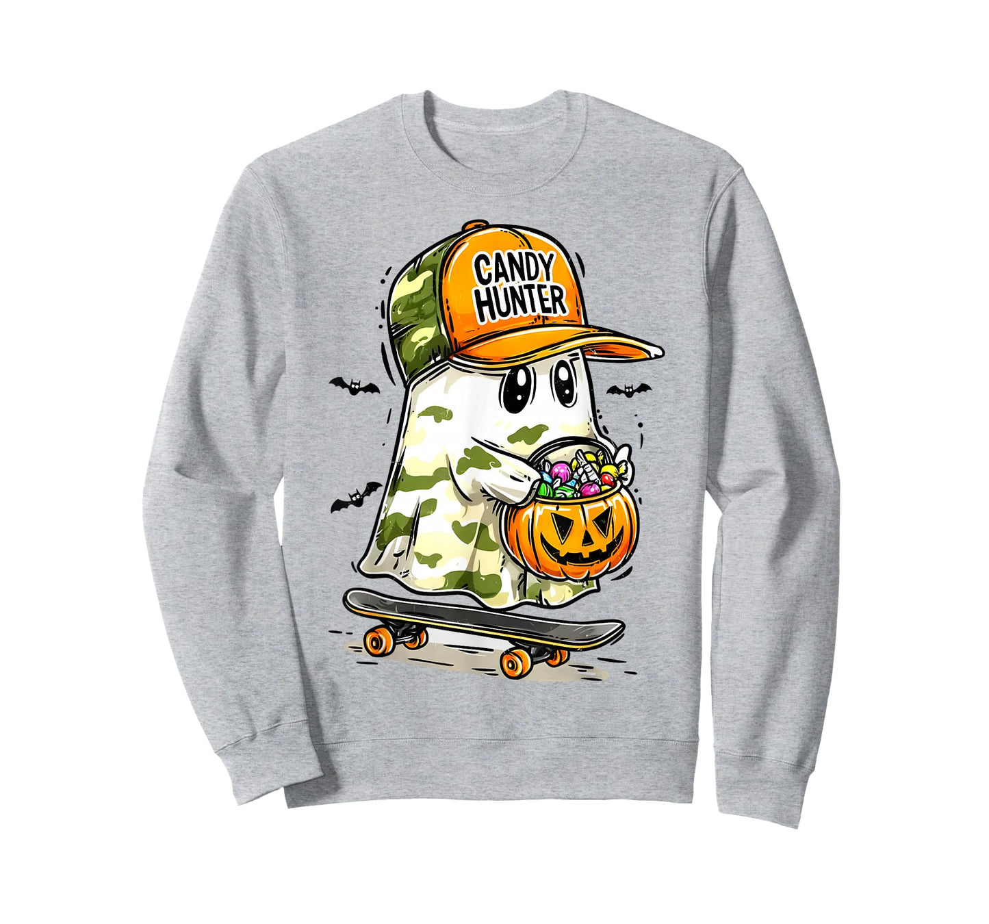 Halloween Candy Hunter Camouflage Camo Ghost Boy Girl Kid T-Shirt
