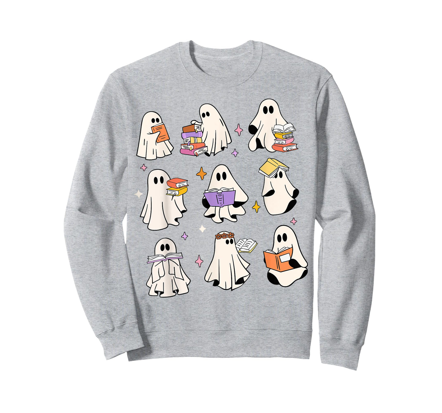 Vintage Halloween Reading Ghost Autumn Shirt Fall Spooky Tee T-Shirt